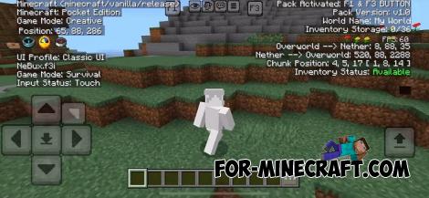 F1/F3 for Minecraft Bedrock 1.21
