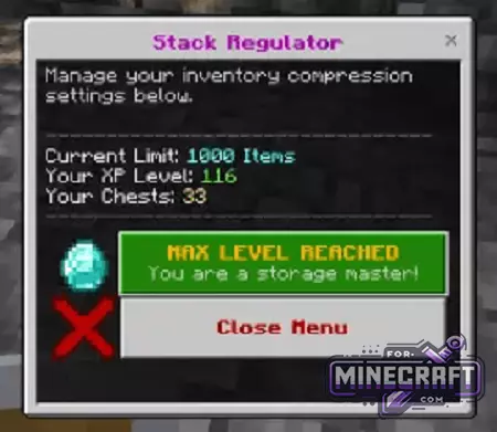 OverStack Addon for Minecraft Bedrock