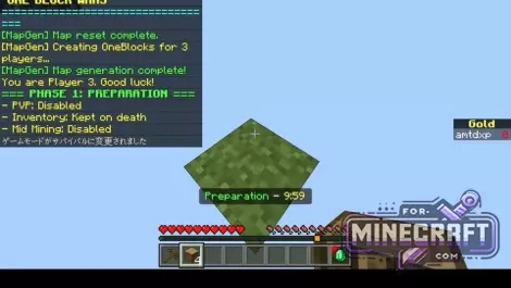 OneBlock Wars Map v1.1 for Minecraft Bedrock 1.21/26.0