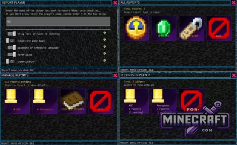 Report UI Plugin for Minecraft Bedrock 1.21/26.10