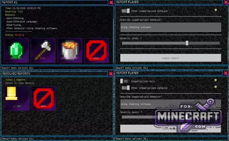 Report UI Plugin for Minecraft Bedrock