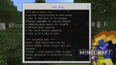 Advanced Jobs Addon v5.1 for Minecraft Bedrock 1.21/26.10+