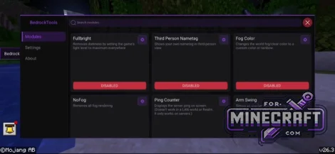 BedrockTools v1.0.1 for Minecraft Bedrock 1.21/26.3+