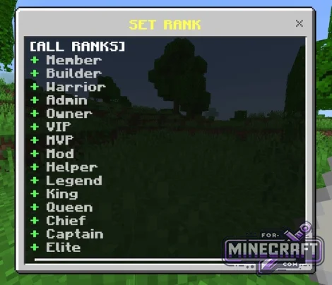Ranks System Plugin for Minecraft Bedrock