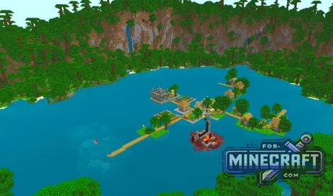Lake Village with Portal Seed for Minecraft Bedrock