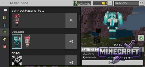 4D/5D Skin Pack for MCPE 1.26 (Multiplayer)