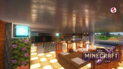Furnished Modern House Map for Minecraft PE