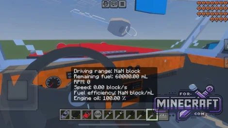 Flux Engine Car Pack for Minecraft Bedrock