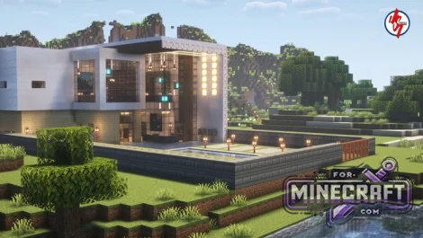 2-Story Modern Villa Map for Minecraft Bedrock 26.33/26.40+