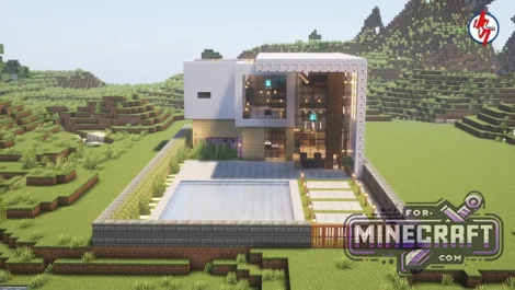 2-Story Modern Villa Map for Minecraft Bedrock