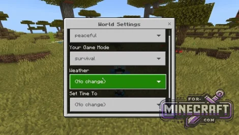 World Settings UI Addon for Minecraft Bedrock 1.2126.40+