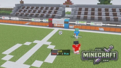 2v2 Soccer Map (Smart Physics) for Minecraft Bedrock 1.21/26.50+
