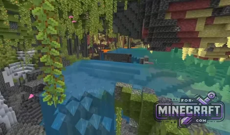 4 Village Cherry Lake Seed for Minecraft Bedrock 26.4026.50+