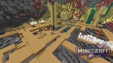 4 Village Cherry Lake Seed for Minecraft Bedrock
