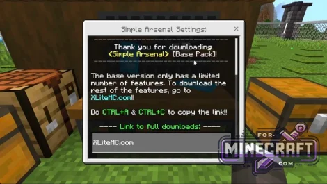 Simple Arsenal Addon v0.6 for Minecraft Bedrock