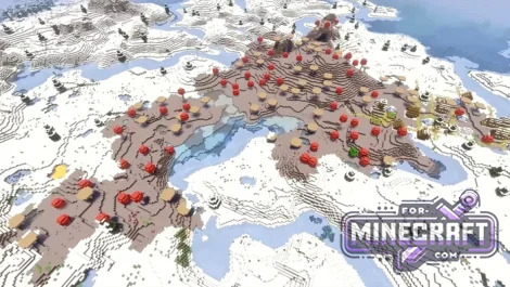 Sulfur Oasis in the Snow Seed for Minecraft Bedrock