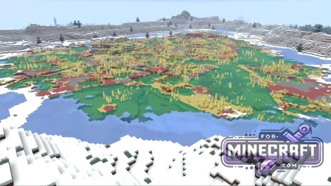Sulfur Oasis in the Snow Seed for Minecraft Bedrock