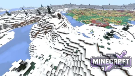 Sulfur Oasis in the Snow Seed for Minecraft Bedrock