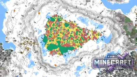 Sulfur Oasis in the Snow Seed for Minecraft Bedrock