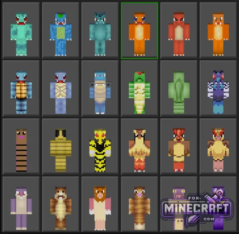 Pokemon Kanto Skin Pack for Minecraft Bedrock 26.40/26.50+