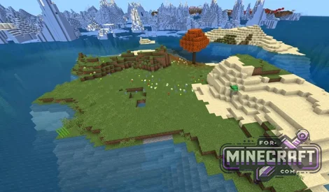 Single Poplar Survival Island Seed for Minecraft Bedrock 1.21/26.60+
