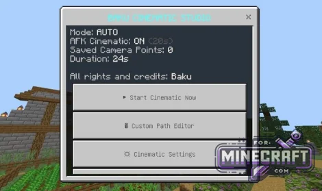 Cinematic Camera Addon for Minecraft Bedrock