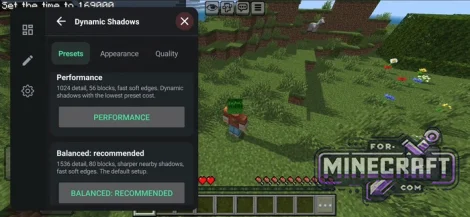 Dynamic Shadows Mod v2.2.5 for Minecraft Bedrock