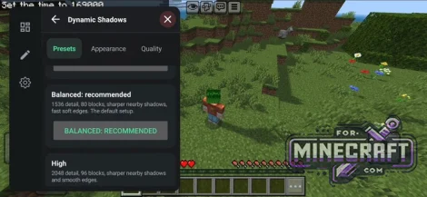 Dynamic Shadows Mod v2.2.5 for Minecraft Bedrock