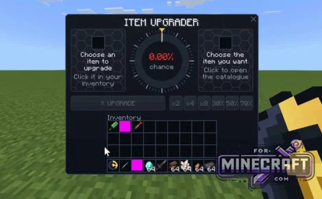 Item Upgrader Addon v1.7 for Minecraft Bedrock 26.60+