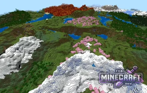 Snowy Peak Cherry Grove Seed for Minecraft Bedrock 26.60+