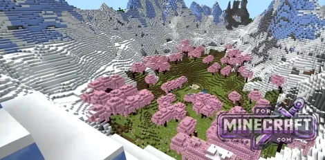 Snowy Peak Cherry Grove Seed for Minecraft Bedrock