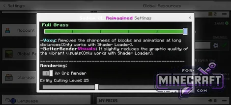 SodiumGL 2.0.2 (Bedrock FPS Boost) for Minecraft 1.21/26.70+