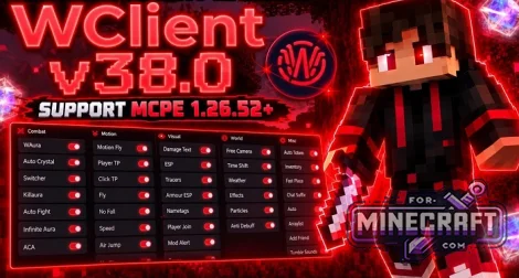 WClient v38.0 for Minecraft Bedrock 1.26